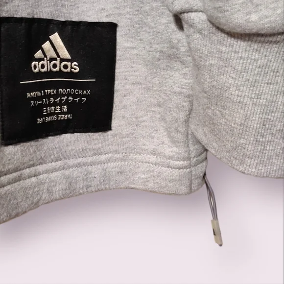 NEW Adidas Light Grey Hoodie - Picture 4 of 8